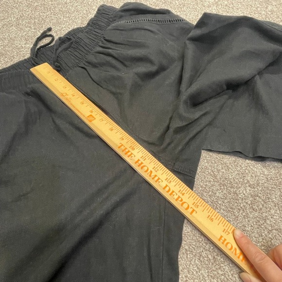 Briggs womens pull on wide leg pants sz X-Large black high rise linen blend - Picture 7 of 12